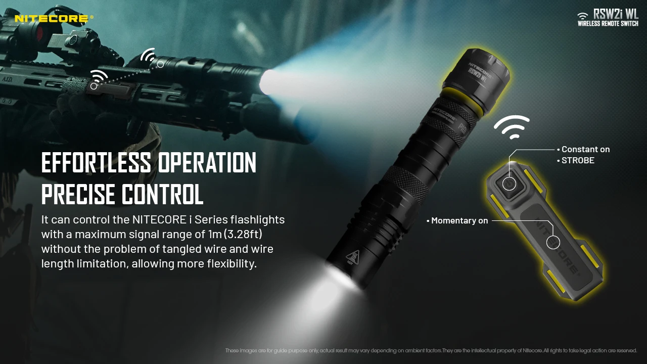 Imagem -06 - Nitecore-wireless Interruptor de Pressão Remoto Tailcap Tactical Picatinny Rail Montagens para Lanternas Nitecore Rsw2i wl 2.4g