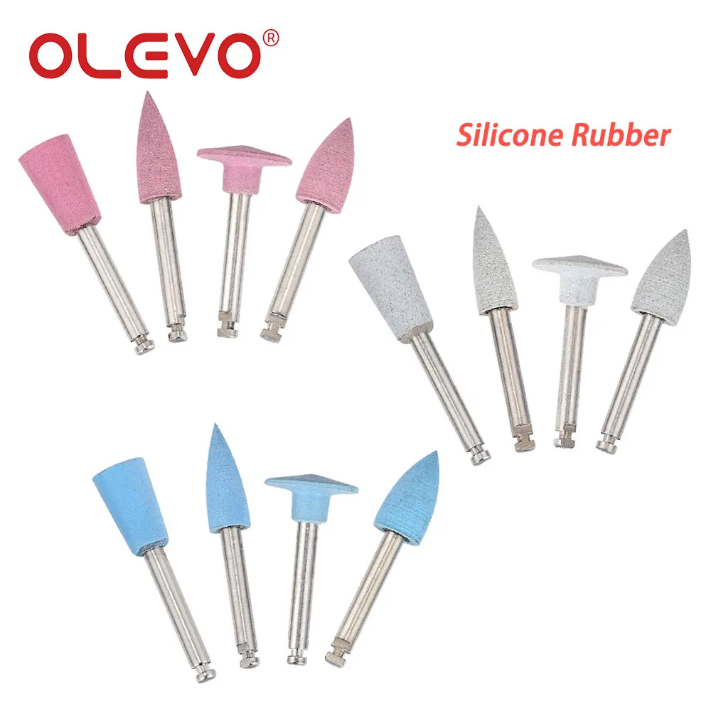 OLEVO 10/12 Pcs Dental Silicone Polishing Grinding Heads for Low-Speed Handpiece 2.35mm Teeth Polisher Odontologia Lab Tools