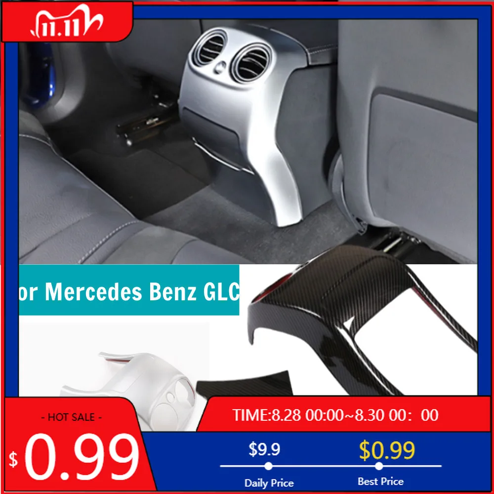 

Interior Stickers ABS Car Styling Rear Air Conditioning Outlet Vent Decorative Frame Trim Covers Sticker For Mercedes Benz GLC X