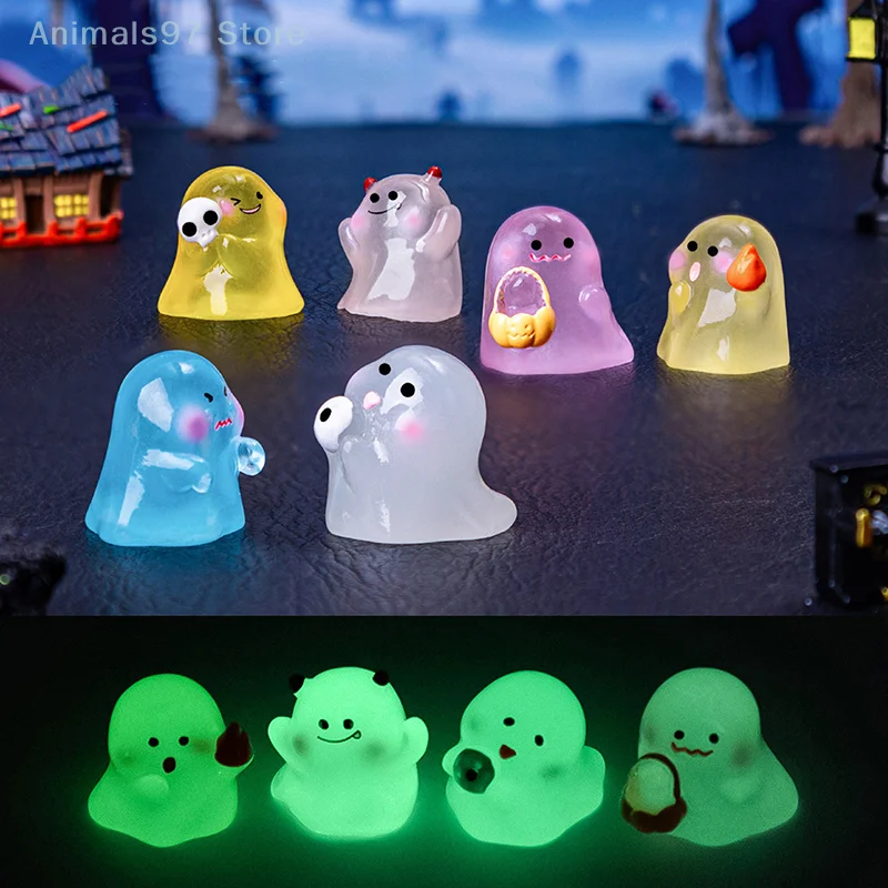 Figurine Luminous Miniature Ghost Micro Landscape Ornament Glowing In Dark For Halloween Decorations Home Desk Decor