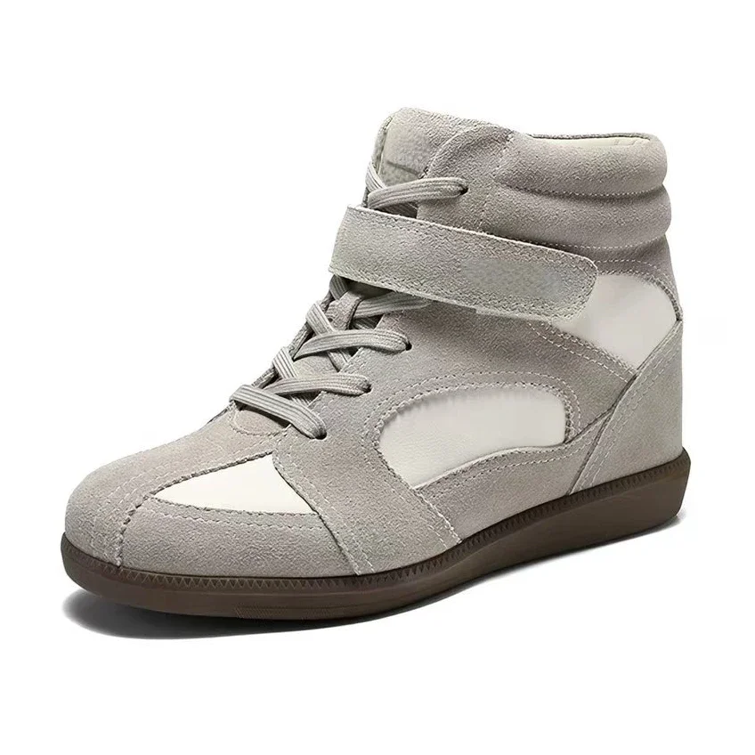 2026 New Women Trend Sneakers Fashion High Top Platform Shoes Suede Leather Ankle Boots Autumn/Winter Walking Shoes for Women