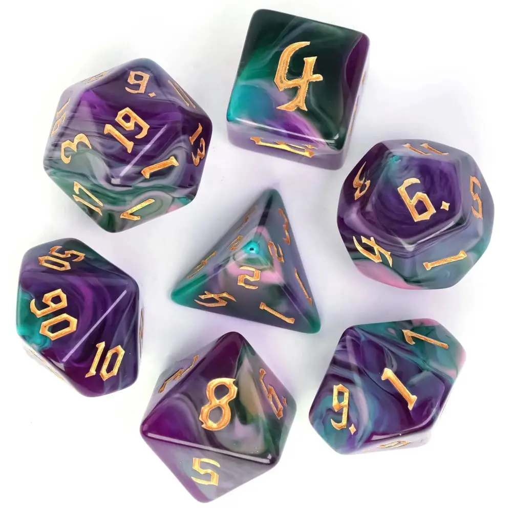 Mixed Color DND Dice Set D4 D6 D8 D10 D% D12 D20 7Pcs/Set 4-color Polyhedral Dices for Dungeons&Dragon Role Playing Board Games