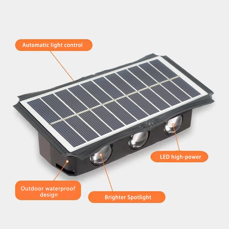 Outdoor LED Solar Powered Lâmpada de parede, Luminária Quente, Jardim, Varanda, Rua, Quintal, Decoração, À prova d'água