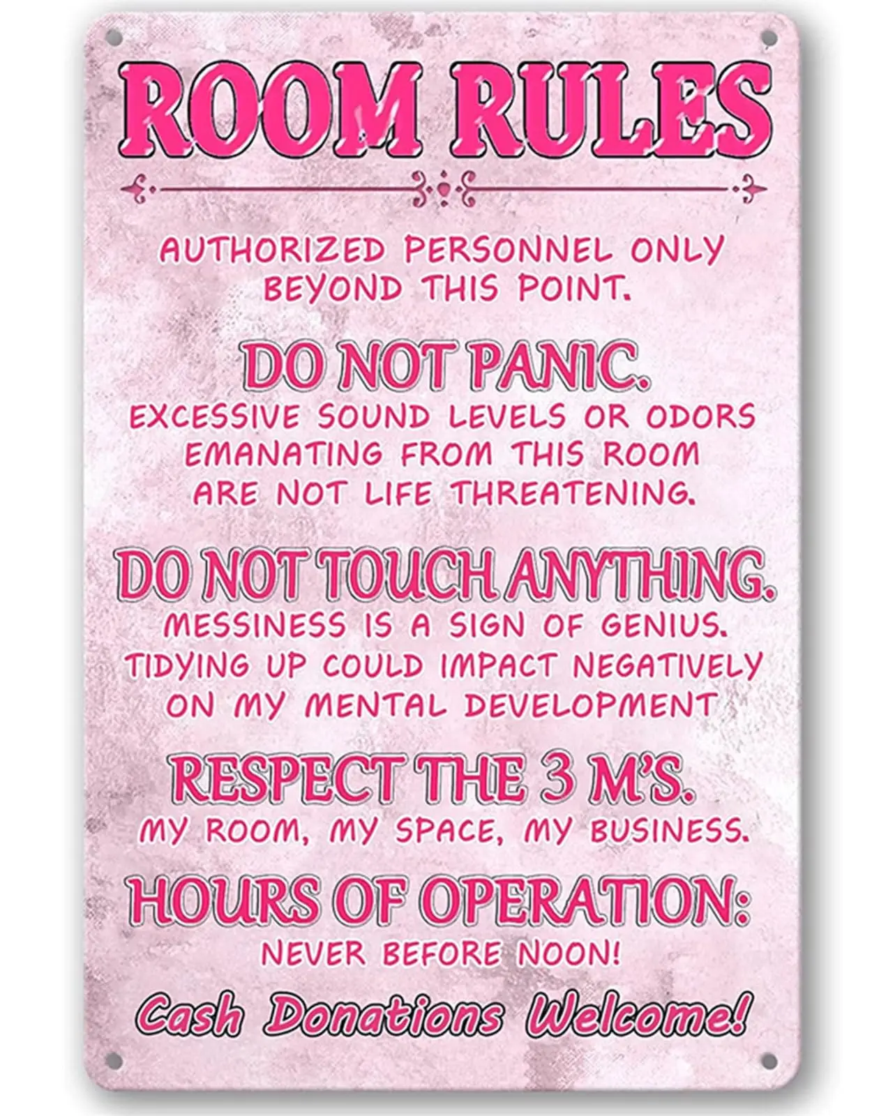 Pink Room Decor For Teen Girls Room Rules Sign Bedroom Door Decor Cute Stuff Fun Room Signs For Teen Girl Aesthetic Cool Preppy