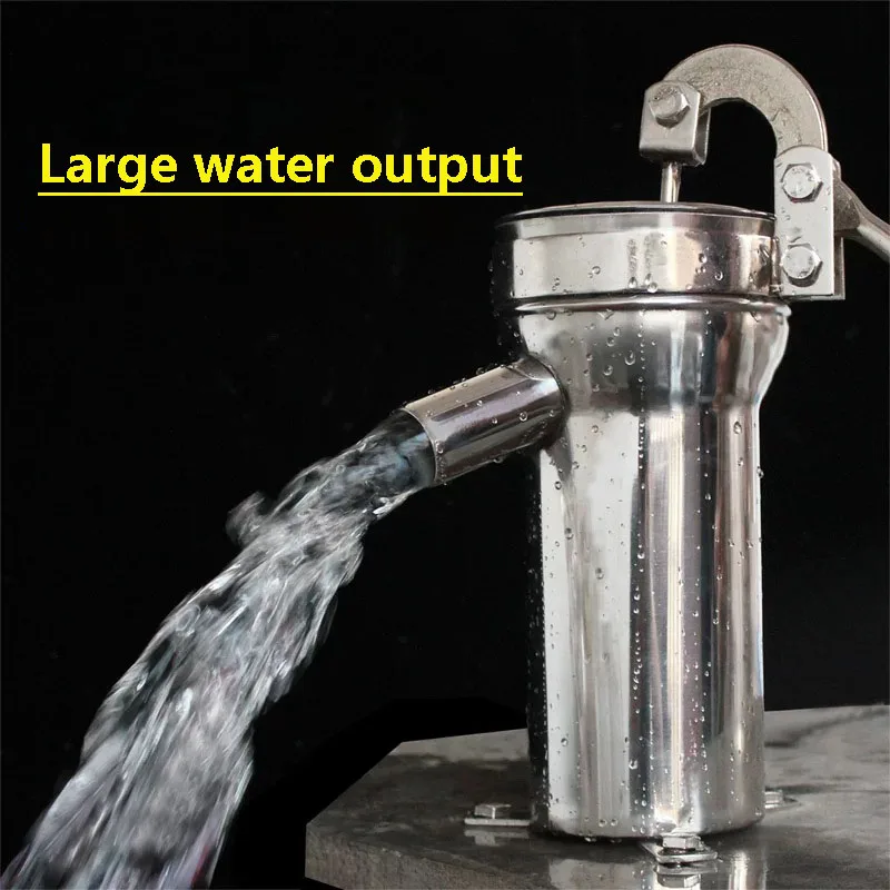 Household Manual Water Pump Water Well Water Shaker Well Water Well Head Pump Water Suction Old Stainless Steel Big Head