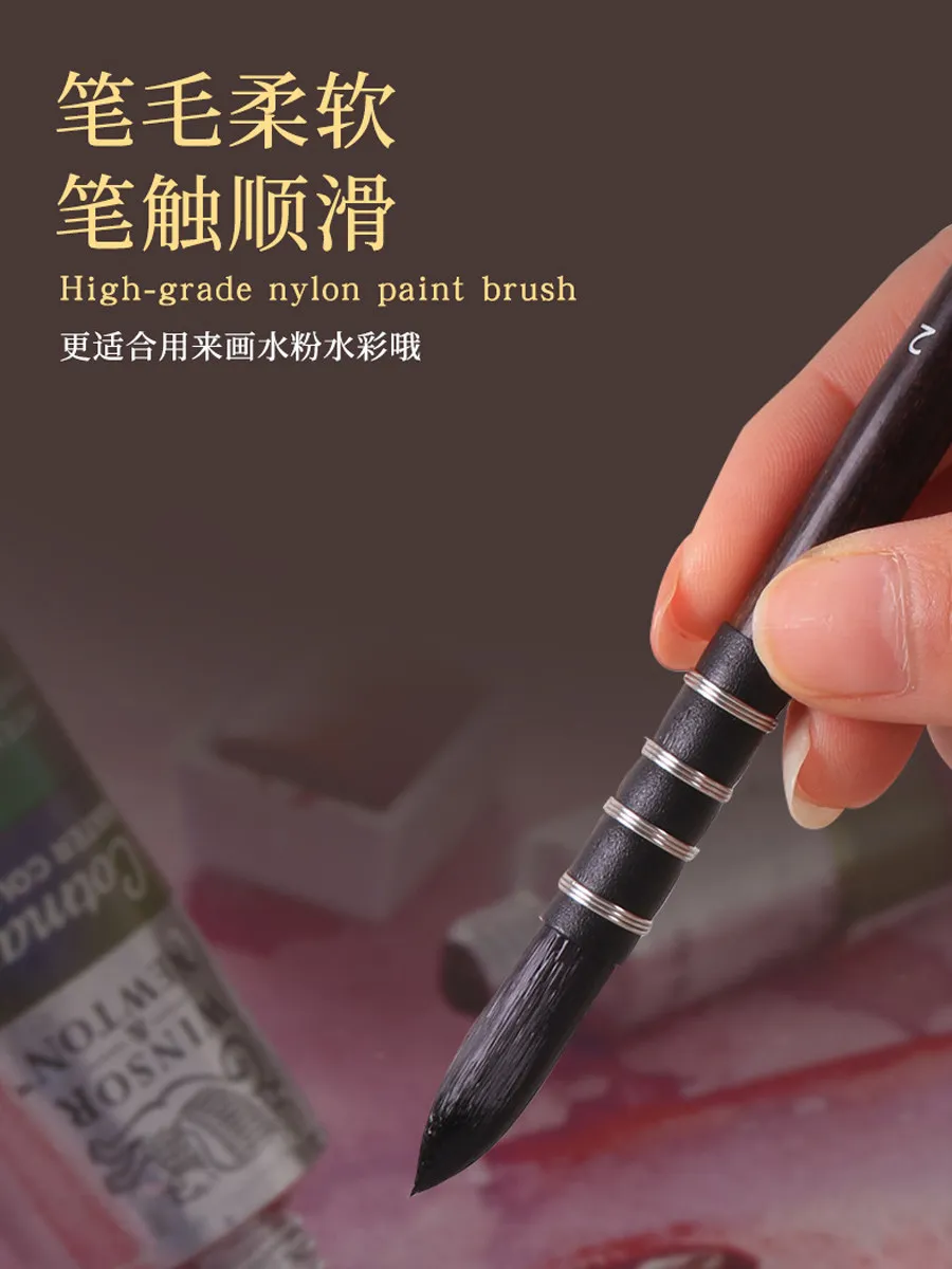 Giorgione Watercolor Pen Set Of 10 Velvet Pencil Case Novice Beginners In Painting Water Powder Acrylic Brush