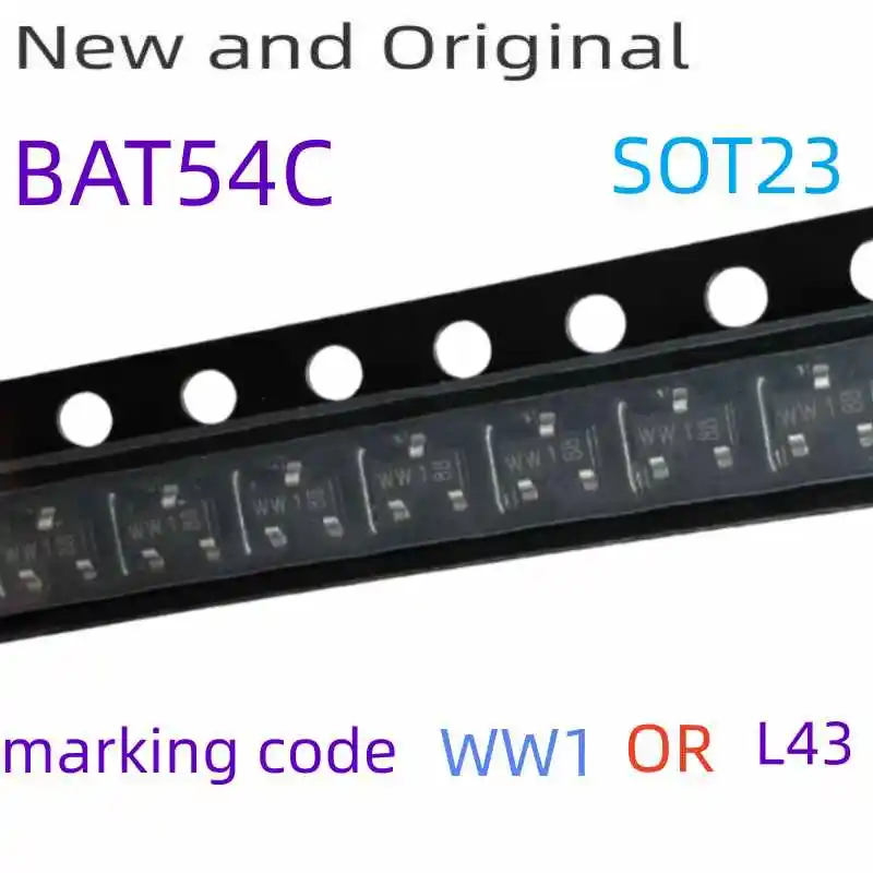 

Bat54C Sot23 30V 20Ma Schottky Barrier Double Diodes Marking Code Ww1 or L43