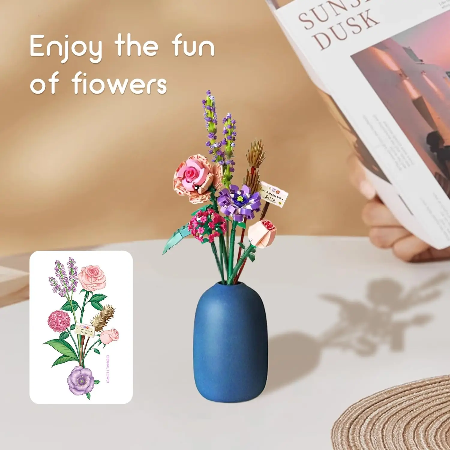 Mini Block Kids Building Toys Bricks Flowers Puzzle Pot Plants Girls Gift Home Decor (1657-1659(With Box)) image 6