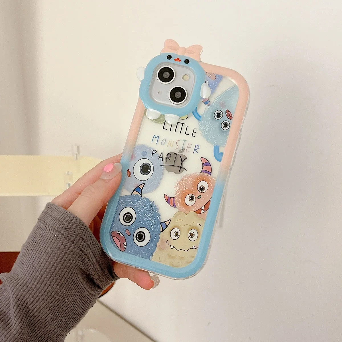 Cartoon Monster Collectie Telefoon Hoesje Voor Iphone 16 15 14 13 12 11 7 8 6 X Xr Xs Plus Pro Max Monster Lens Zachte Siliconen Hoes