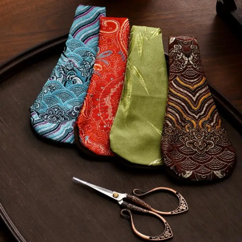 Barber Hair Scissors Cover Case Hasp Style V Shape PU Scisso