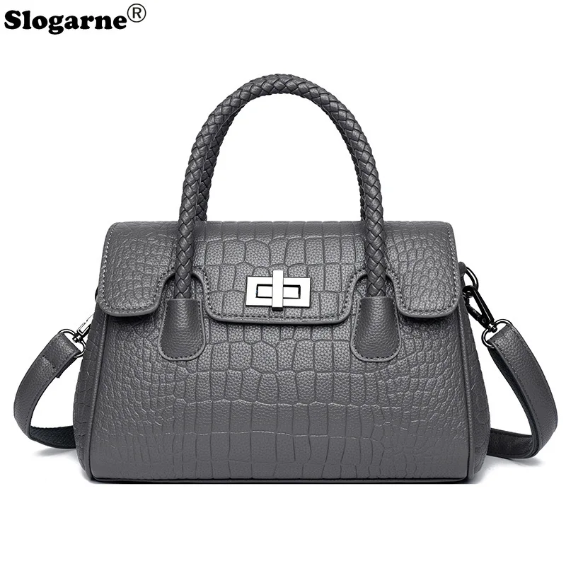 حقيبة كتف تمساح عصرية للنساء ذات سعة عالية حقيبة كروس للسيدات ذات علامة تجارية فاخرة حقائب يد جلدية للتنقل #5