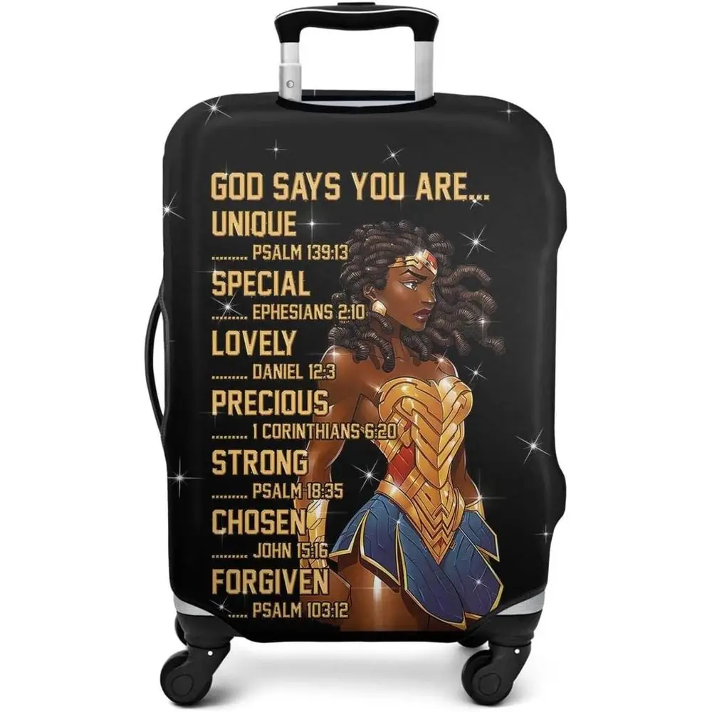 Unique African American God-Inspired Motivational Suitcase Cover, 22-24 Inch