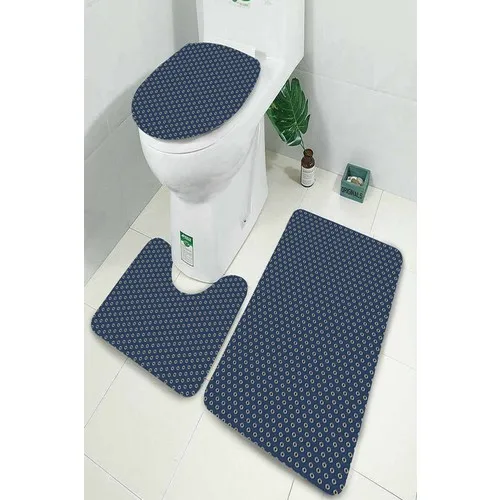 Inca Carpet Antibacterial Washable Non-Slip Dot Sole 3'lü Toilet Seat Pad (60CM x 100CM - 55CM x 60CM - 47CM x 50CM) İNKZ6074