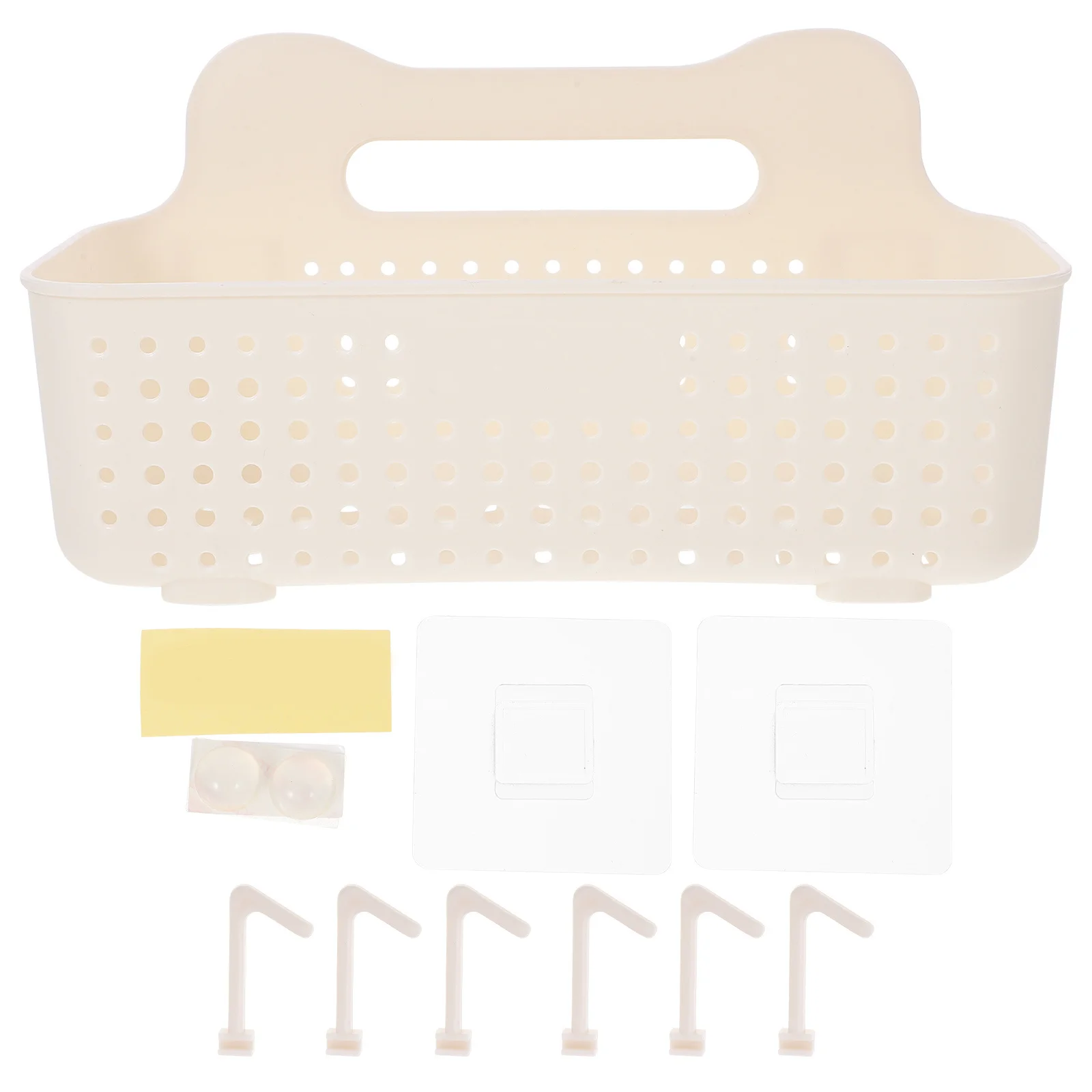 

1 Set Wall Storage Basket Multi-Purpose Sundries Container Kitchen Spice Rack Bathroom Organizer Large Capacity No Drill Hanging