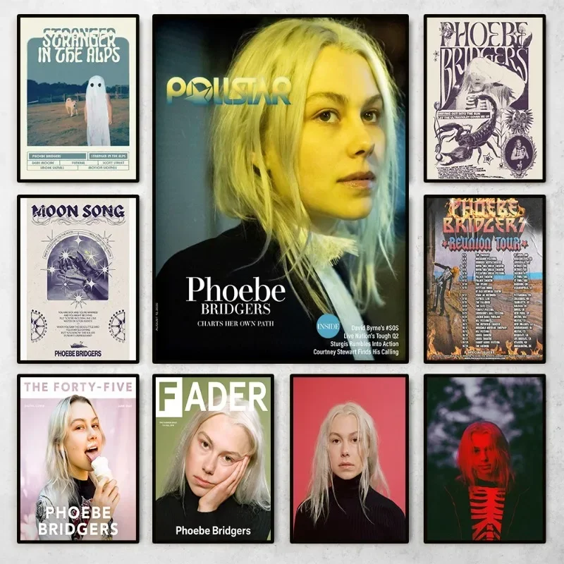 Singer Phoebe-Bridgers Music Album Hot Songs Art Poster Canvas Painting Wall Art Pictures Modern Living Room Home Decoration