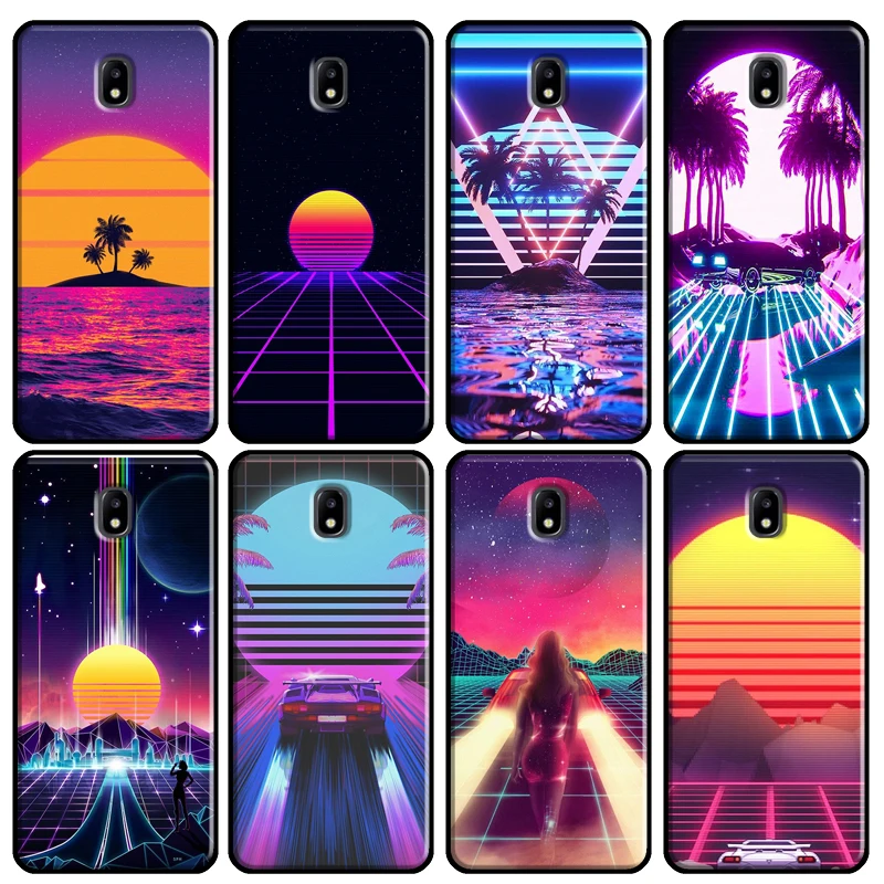 Vaporwave 80's Retro Neon Synthwave Cover Samsung Galaxy A3 A5 2016 J1 J3 J4 J5 J6 J7 2017 J2 Core J8 A9 A8 A6 2018 Coque