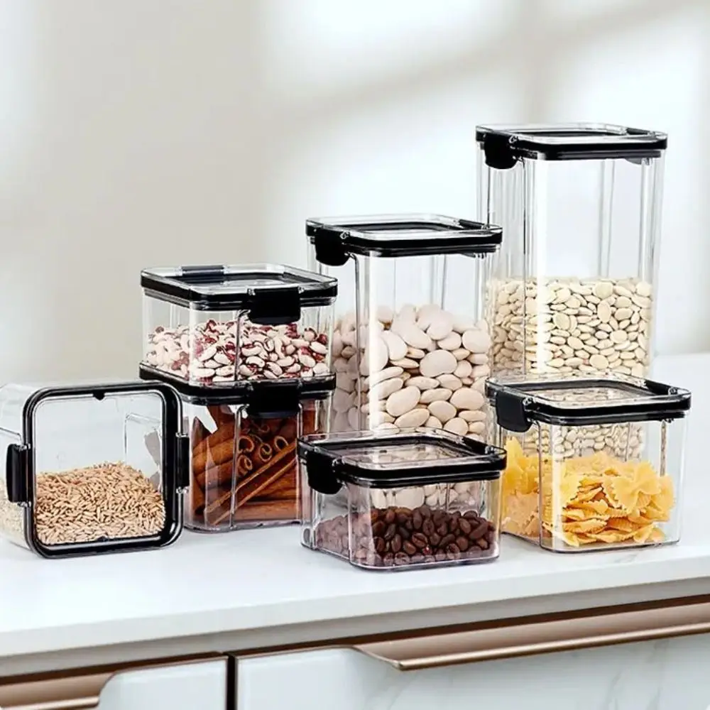 Transparent Plastic Storage Boxes Plastic Square Stackable Food Storage Boxes Sealed Stackable Sealed Square Fresh-Keeping Boxes