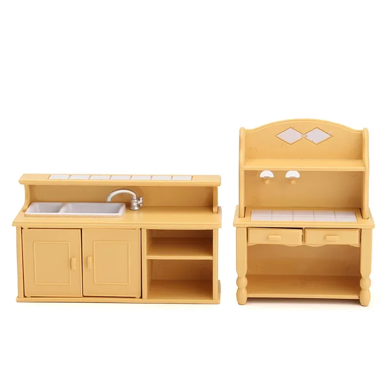 Ensemble de meubles miniatures bricolage, commode de cuisine domestique, ensembles de tables en élasthanne pour mini courses, accessoires de maison, décor de jouet cadeau