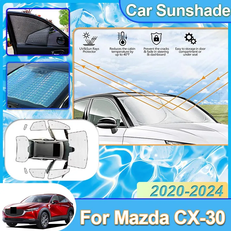 

Для Mazda CX-30 CX30 CX 30 DM 2020 2021 2022 2023 2024 Автомобильный солнцезащитный козырек, оконные шторы, защита от солнца, аксессуары для солнцезащитных досок