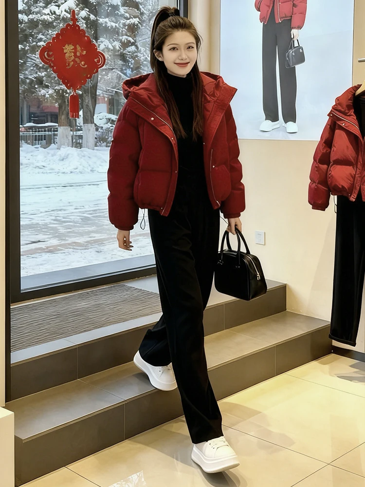 

Женская зимняя куртка Sli с флисовой подкладкой, теплая, с капюшоном, хлопковая, в корейском стиле, свободного кроя, эксклюзивно онлайн