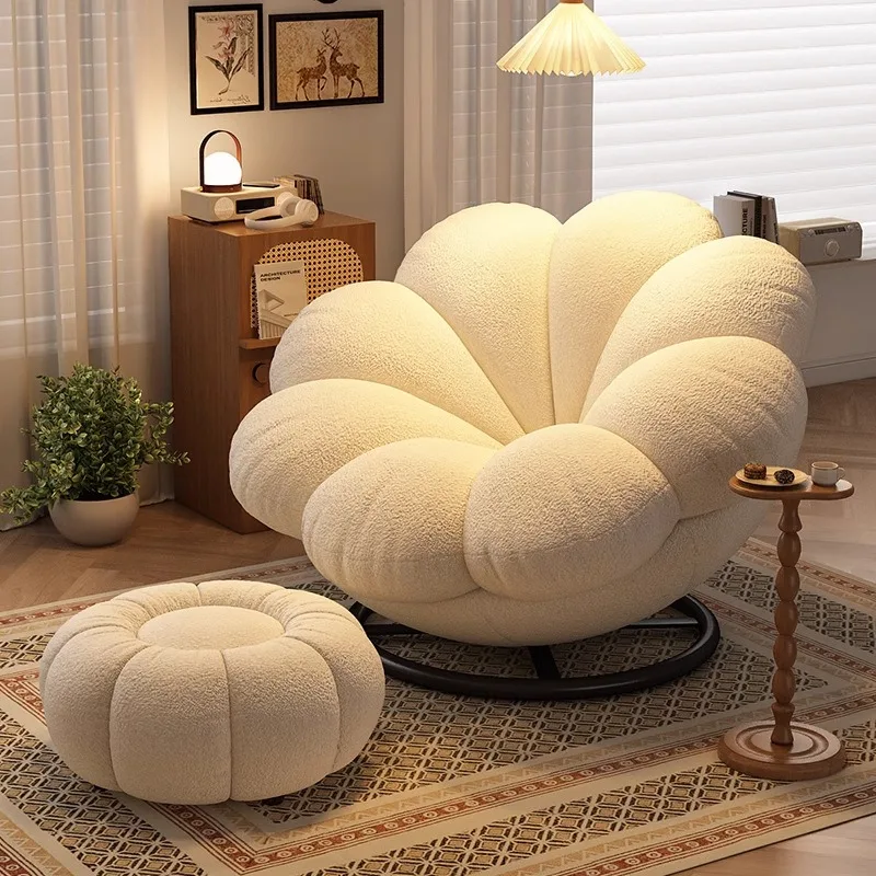 Lazy sofa reclining and sleeping single sofa 2025 new balcony tatami bedroom rotatable leisure chair