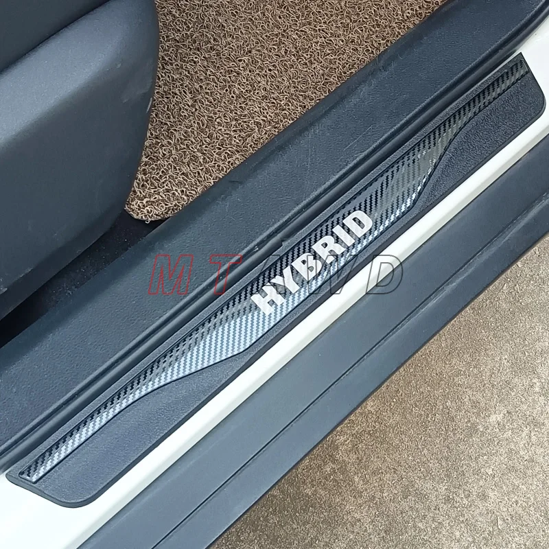 For Europe Hyundai Tucson NX4 Hybrid Accessory 2024 2023-2020 Carbon Car Door Sill Kick Scuff Plate Protector Trim Cover Guard