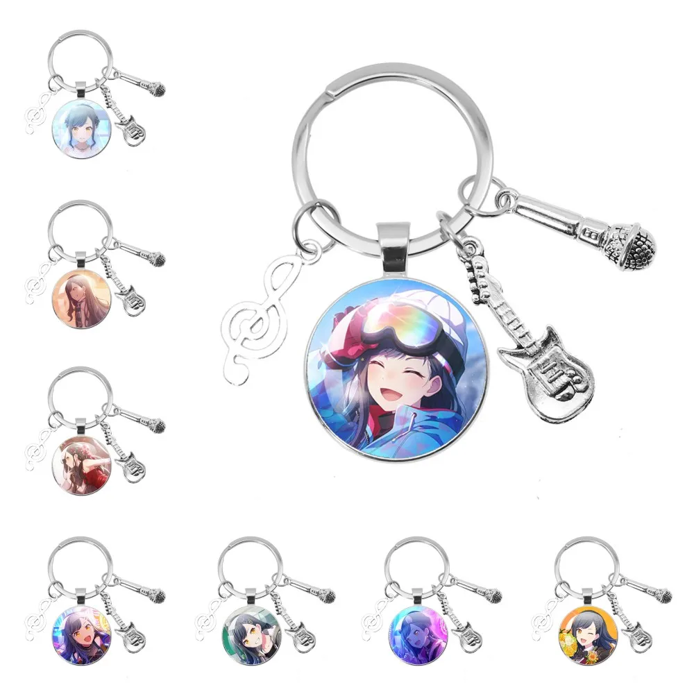 

Vivid BAD SQUAD Shiraishi An Music Themed Keychain Cartoon Characters Photo Glass Keychain Backpack Accessories Gifts