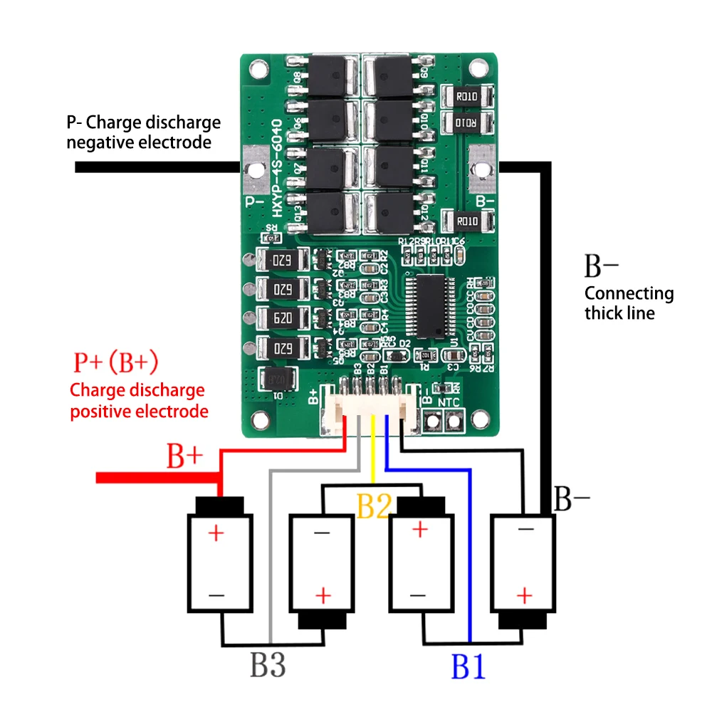 BMS 4S 18A 3.2V 3.7V LiFePO4 / Lithium Battery Charge Protection Board 12.8V 14.4V 18650 32650 Battery Packs With Balanced