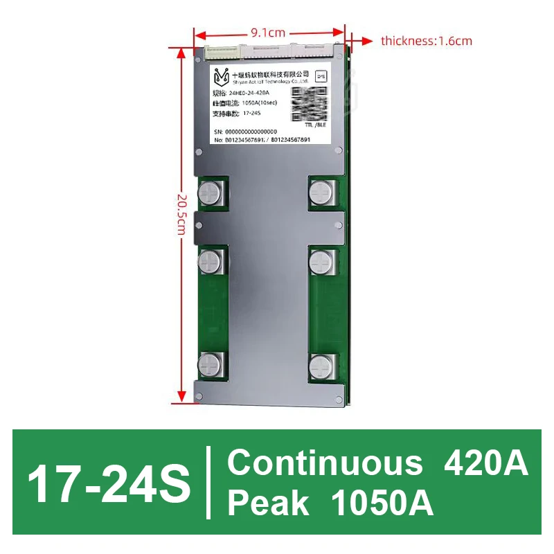 SMART BMS 400A 420A HighCurrent 4-30S BMS voor Lifepo4 Li-ion batterij met BT UART voor golfkar EV en industriële energieopslag