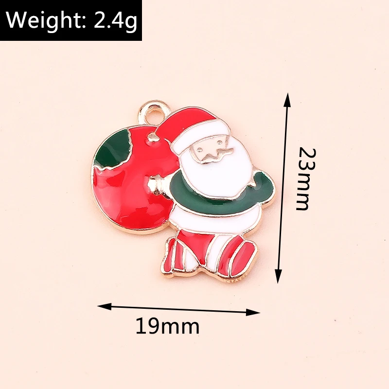 10 Stück Mix süße Weihnachtsmann Charms Emaille Weihnachten Schneemann Stiefel Charms Anhänger für Schmuckherstellung DIY Ohrringe Halskette Geschenke – Detail 8