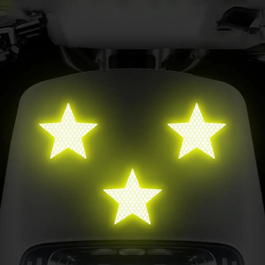 Adesivi di sicurezza riflettenti per paraurti auto Accessori per auto Adesivo riflettente per interni esterni Adesivo riflettente per stelle per auto riflettente