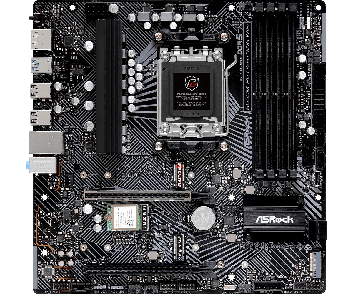 เมนบอร์ด ASROCK B650M PG Light - X870E Atx Motherboard บทวิจารณ์และราคา