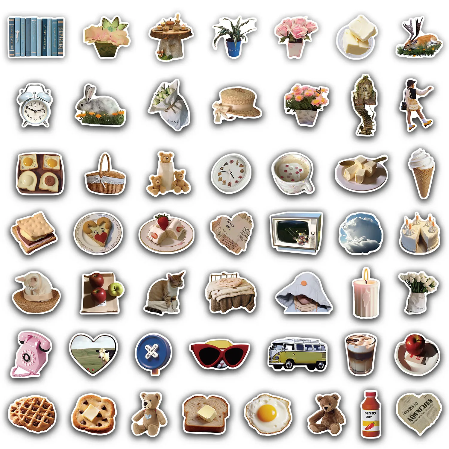 50PCS Korean Handheld Account Fun Stickers DIY Phone Case Laptop Water Cup Computer Toy Sticker