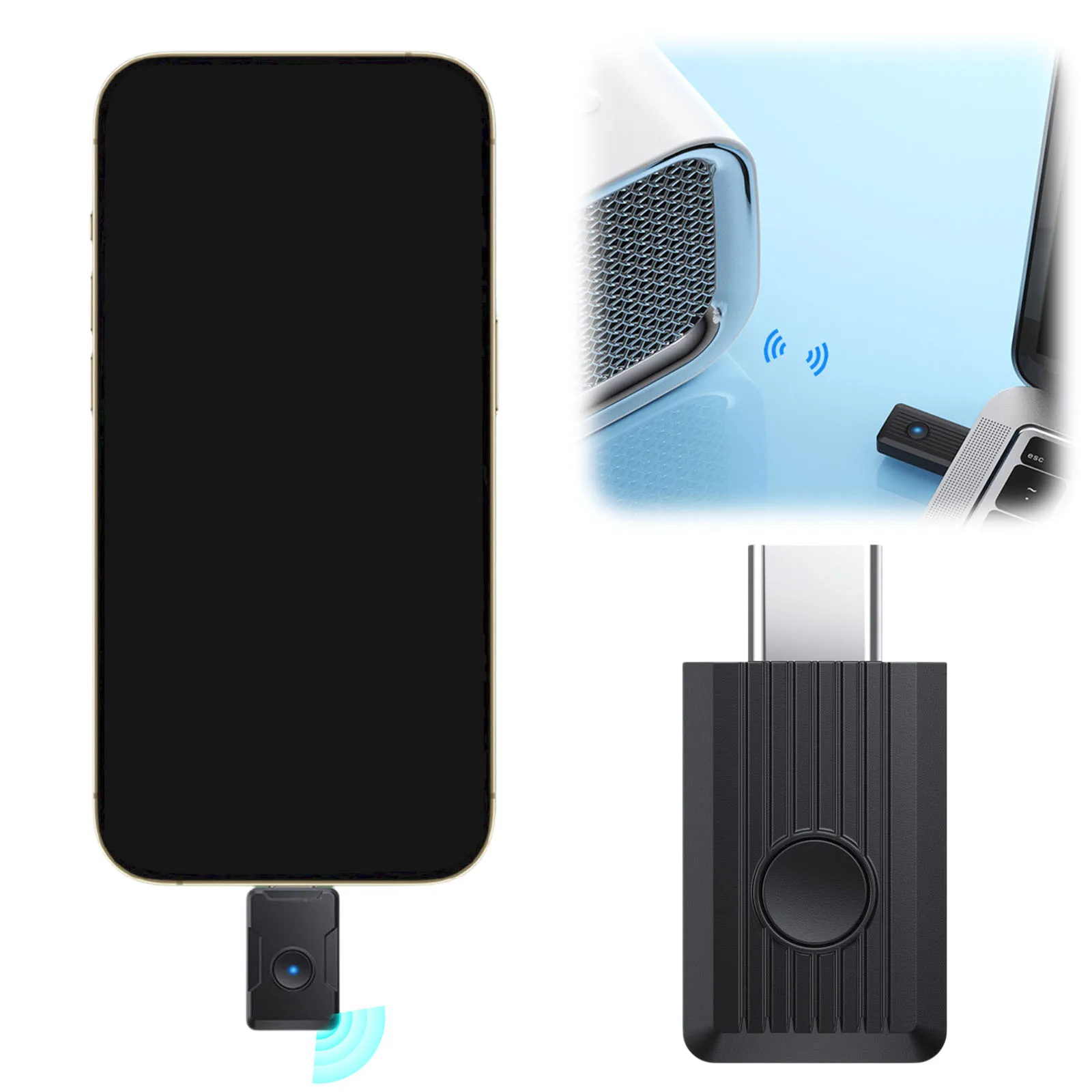 Bluetooth-compatible 6.0 Type-C USB Dongle Auracast Broadcast LE Audio AptX Adaptive HD for PC TV Gaming Console Mac Linux - view 2