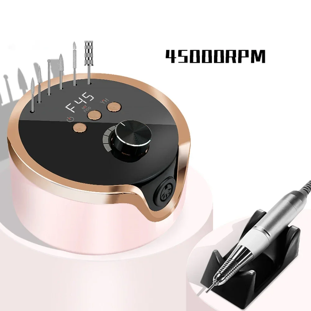 ANGNYA 45000RPM Nail Drill Machine for Professional Nails Touch Screen Gel Nail Polish Sander Mill Cutter Sets With Drill Bits