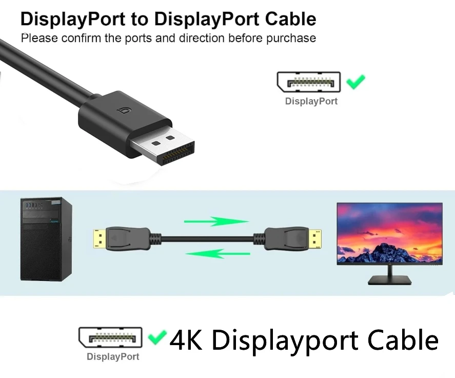 5M 3M 1.8M Kabel DP Displayport Kabel audio-wideo Adapter Display Port do telefonu TV Box Laptop Gra wideo Kabel DP Display Port — zdjęcie produktu 2