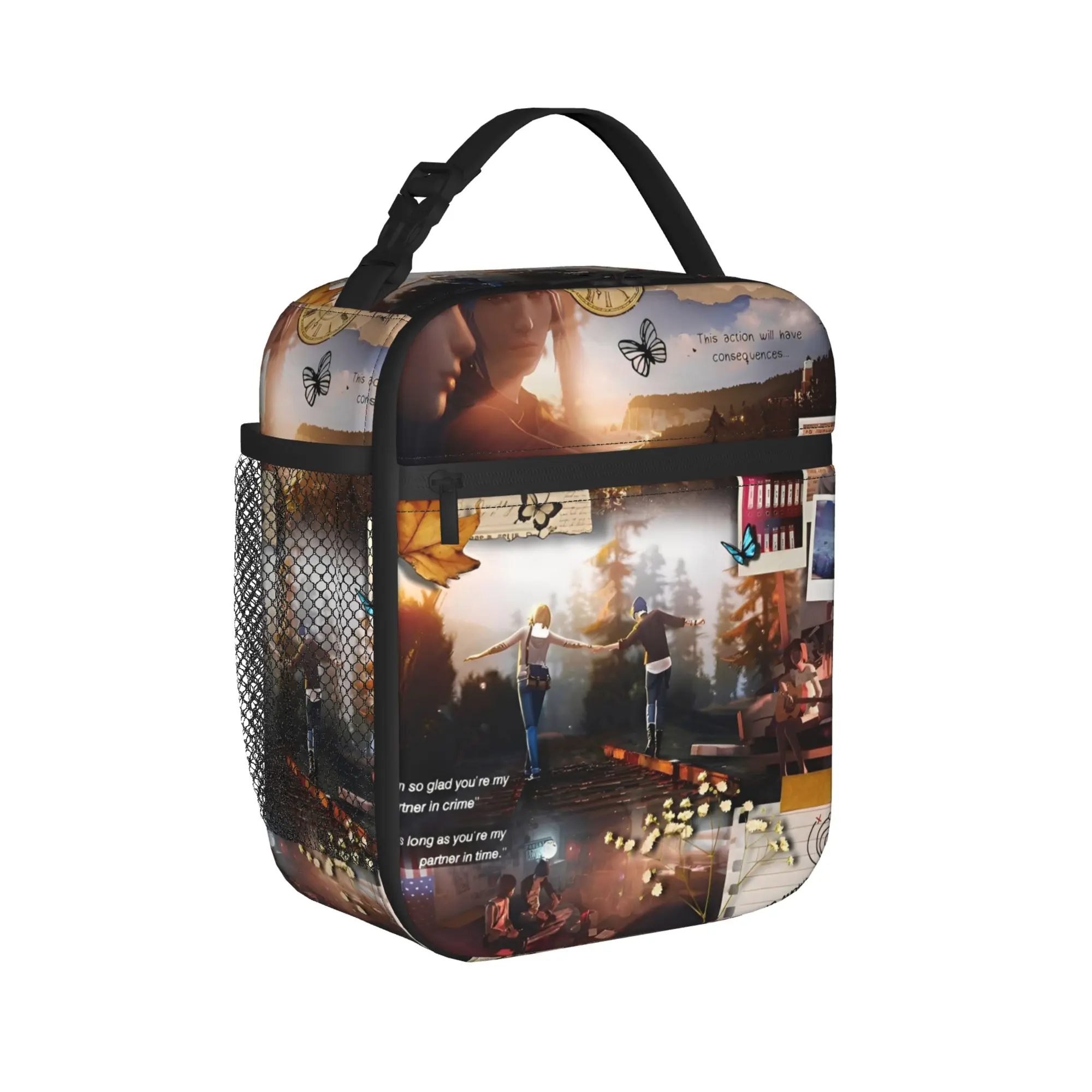 Life is Strange Game Insulated Lunch Bag Thermal Bag Reusable,Meal Container  Portable Tote Lunch Box Bento Pouch Office  Travel