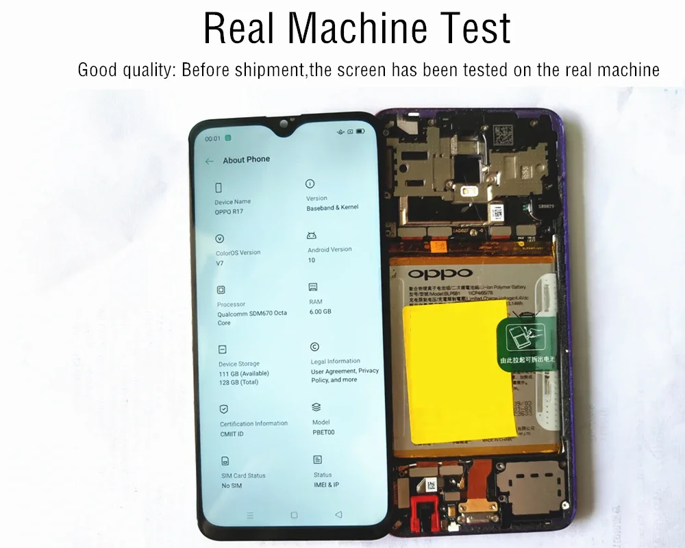 OEM LCD For OPPO RX17 Pro LCD R17 Pro LCD Display Touch Screen Digitizer Assembly For OPPO RX17 Neo CPH1893 6.4\