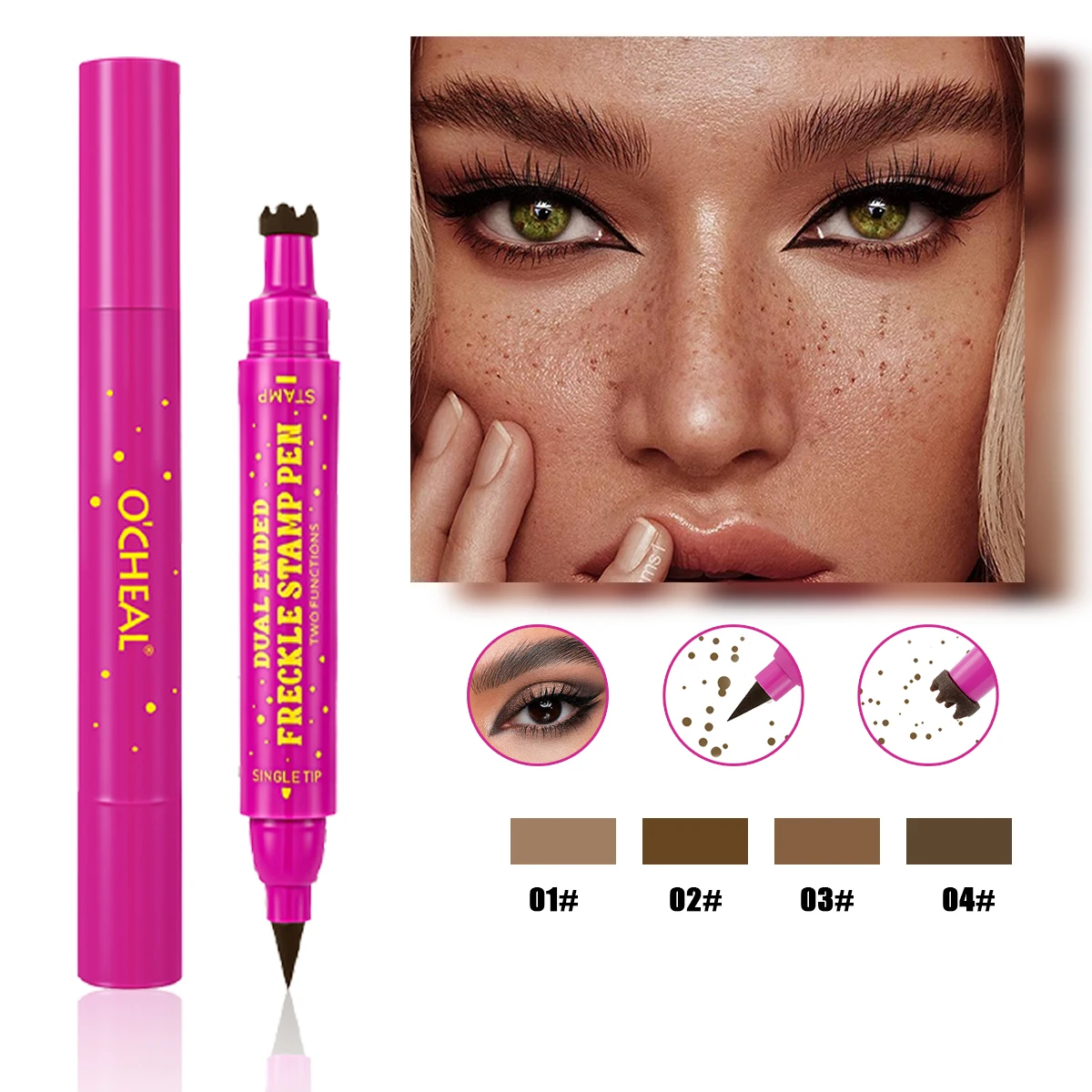 Beauty Mark Makeup - Dual-Ended 2-in-1 Freckle Stamp Pen, Waterproof