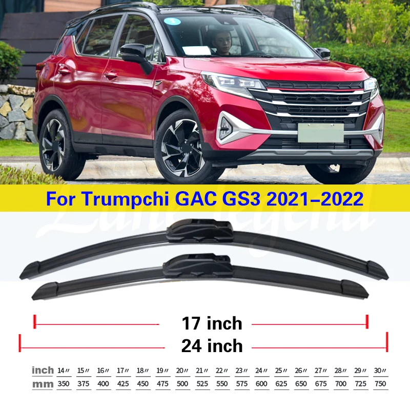 Car Wiper Front Rear Wiper Blades For Trumpchi GAC GS3 2021 2022 Windshield Windscreen Window Wiper Blades Auto Accessories