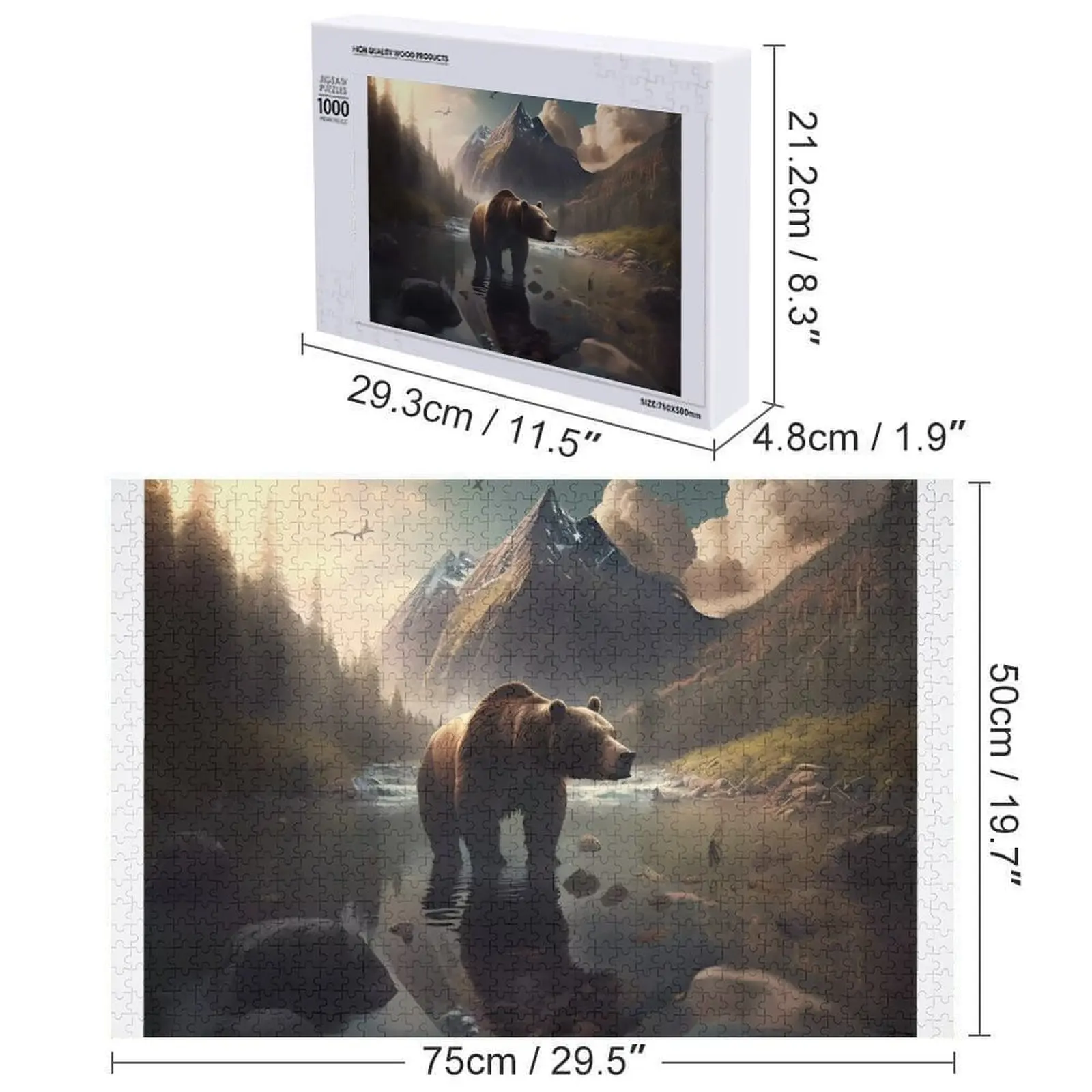 Alfândega do quebra-cabeça do urso da montanha com brinquedos da foto para o quebra-cabeça das crianças