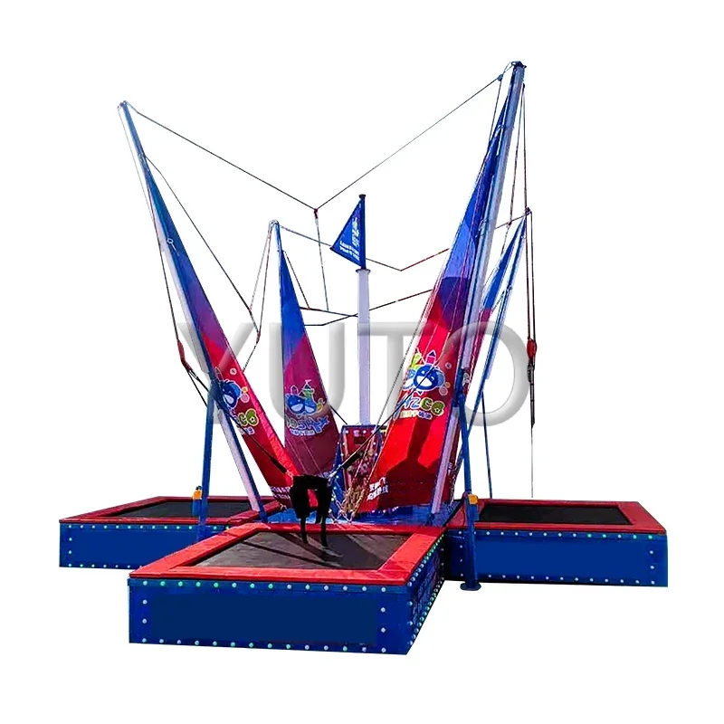 Factory Price Four people bungee jumping|Outdoor Theme Park Kids Trampoline& Bungee Jumping amusement equipment For Sale