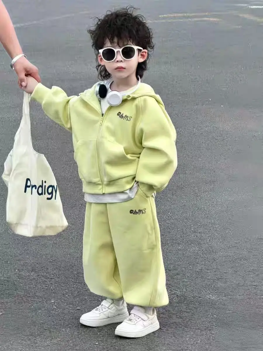 

Boys' Sweatshirt Set Kids' Casual Style Autumn New Arrival Two-Piece Suit Baby Outfit Comfortable Breathable Cotton 2Pcs