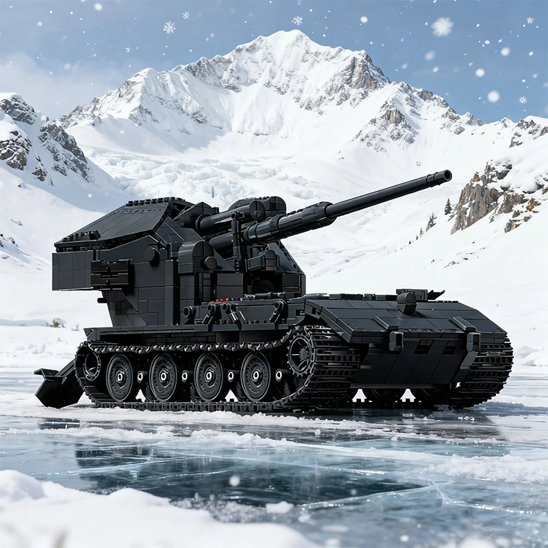 2036 Uds. Bloques de construcción de tanque Waamarager E-100 1:28 modelo de vehículo blindado pesado con 5 figuras de juguete para niños regalos