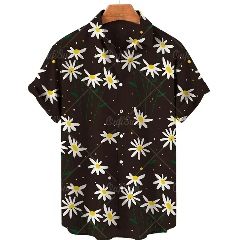 2024 New Men's Hawaiian Shirts, Casual Short Sleeve Streetwear, Button Lapel Tops, Casual Plus Size Men's Shirts