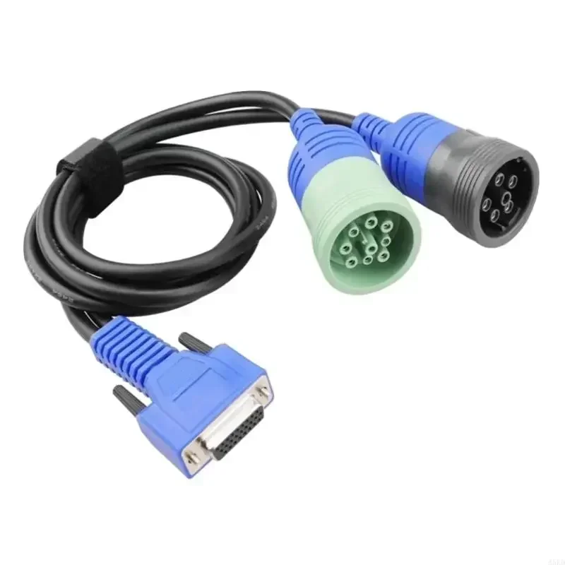 Multi-purpose 6-pin and 9-pin truck diagnostic cable adapter connectors, suitable for diesel engine analysis and maintenance.A5K