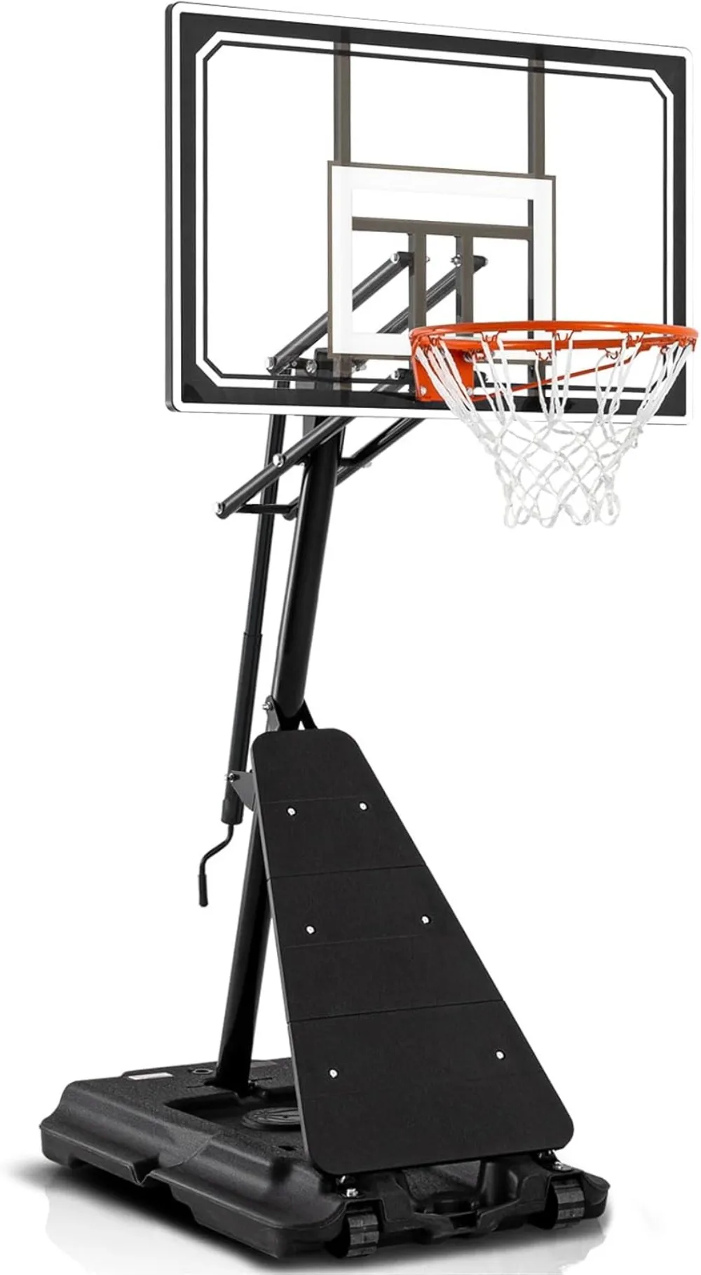 

Basketball Hoop 44&48 Inch Backboard Portable Basketball Hoop Outdoor,5.3-10ft Stepless Regulation Crank Adjust