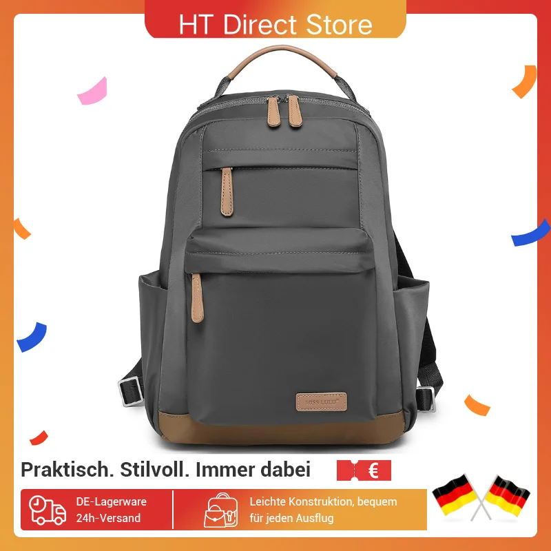 Miss Lulu Damen Rucksack: Wasserdicht, für Laptop & Schulunterlagen – Tagesrucksack für Schule, College, Reise & Arbeit
