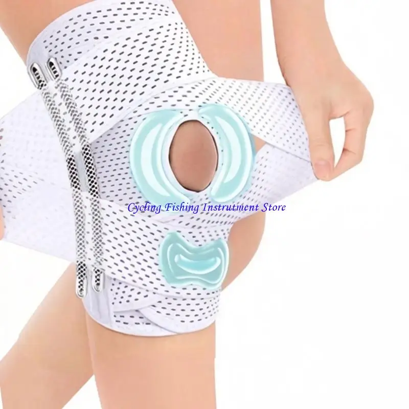 G92F Shock Absorption Athletic Knee Brace with Metal Spring Stabilizers Adjustable Knees Support Sleeve for Injury Recovery