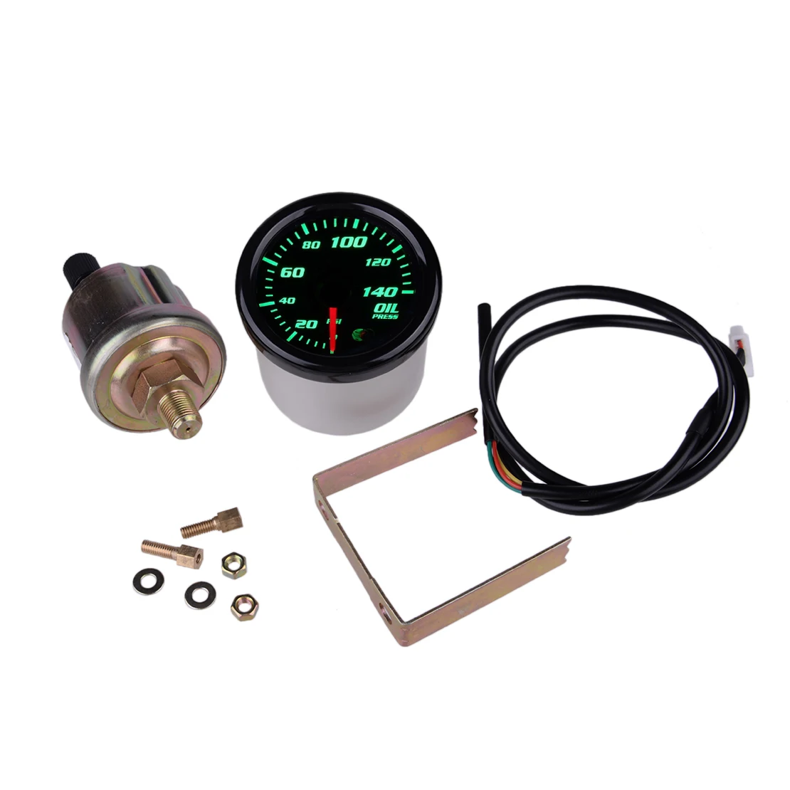 52mm 0-140PSI Universal Oil Pressure Gauge Meter & Sensor With 7 Color Digital LED 12V